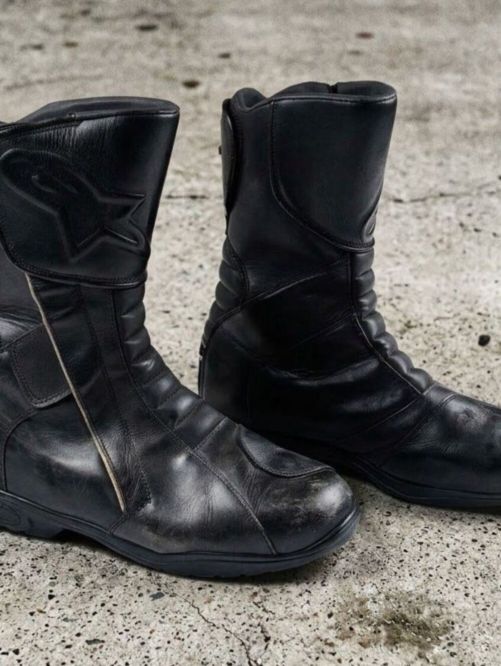 Vintage Alpinestars Gore-Tex Motorcycle Boots Black Leather EU 43 Bikercore Y2K